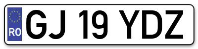 Placuta inmatriculare numar auto  GJ-19-YDZ, GJ 19 YDZ, GJ19YDZ
