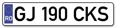 Placuta inmatriculare numar auto  GJ-190-CKS, GJ 190 CKS, GJ190CKS