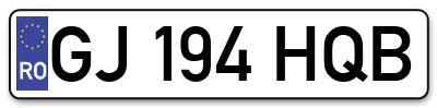 Placuta inmatriculare numar auto  GJ-194-HQB, GJ 194 HQB, GJ194HQB