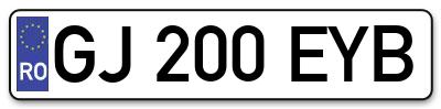 Placuta inmatriculare numar auto  GJ-200-EYB, GJ 200 EYB, GJ200EYB