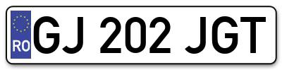 Placuta inmatriculare numar auto  GJ-202-JGT, GJ 202 JGT, GJ202JGT