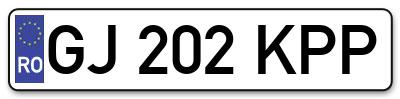 Placuta inmatriculare numar auto  GJ-202-KPP, GJ 202 KPP, GJ202KPP