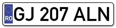 Placuta inmatriculare numar auto  GJ-207-ALN, GJ 207 ALN, GJ207ALN