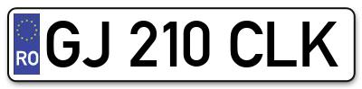 Placuta inmatriculare numar auto  GJ-210-CLK, GJ 210 CLK, GJ210CLK