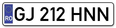 Placuta inmatriculare numar auto  GJ-212-HNN, GJ 212 HNN, GJ212HNN