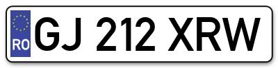 Placuta inmatriculare numar auto  GJ-212-XRW, GJ 212 XRW, GJ212XRW