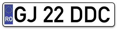 Placuta inmatriculare numar auto  GJ-22-DDC, GJ 22 DDC, GJ22DDC