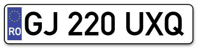 Placuta inmatriculare numar auto  GJ-220-UXQ, GJ 220 UXQ, GJ220UXQ