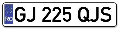 Placuta inmatriculare numar auto  GJ-225-QJS, GJ 225 QJS, GJ225QJS