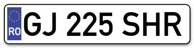 Placuta inmatriculare numar auto  GJ-225-SHR, GJ 225 SHR, GJ225SHR