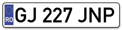 Placuta inmatriculare numar auto  GJ-227-JNP, GJ 227 JNP, GJ227JNP
