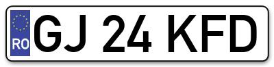 Placuta inmatriculare numar auto  GJ-24-KFD, GJ 24 KFD, GJ24KFD