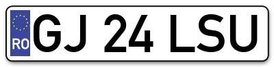 Placuta inmatriculare numar auto  GJ-24-LSU, GJ 24 LSU, GJ24LSU