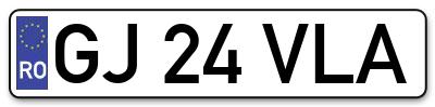 Placuta inmatriculare numar auto  GJ-24-VLA, GJ 24 VLA, GJ24VLA