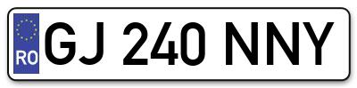 Placuta inmatriculare numar auto  GJ-240-NNY, GJ 240 NNY, GJ240NNY