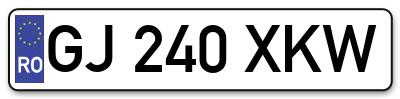 Placuta inmatriculare numar auto  GJ-240-XKW, GJ 240 XKW, GJ240XKW