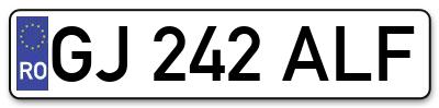 Placuta inmatriculare numar auto  GJ-242-ALF, GJ 242 ALF, GJ242ALF
