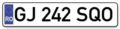 Placuta inmatriculare numar auto  GJ-242-SQO, GJ 242 SQO, GJ242SQO