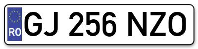Placuta inmatriculare numar auto  GJ-256-NZO, GJ 256 NZO, GJ256NZO