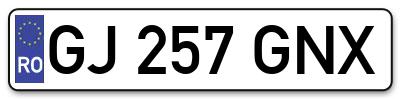 Placuta inmatriculare numar auto  GJ-257-GNX, GJ 257 GNX, GJ257GNX