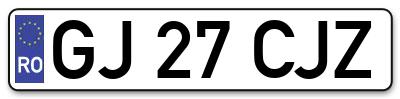 Placuta inmatriculare numar auto  GJ-27-CJZ, GJ 27 CJZ, GJ27CJZ