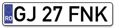 Placuta inmatriculare numar auto  GJ-27-FNK, GJ 27 FNK, GJ27FNK
