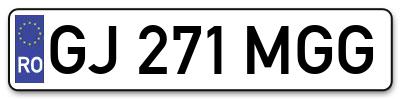 Placuta inmatriculare numar auto  GJ-271-MGG, GJ 271 MGG, GJ271MGG
