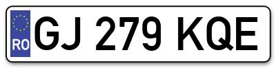 Placuta inmatriculare numar auto  GJ-279-KQE, GJ 279 KQE, GJ279KQE