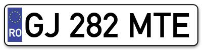 Placuta inmatriculare numar auto  GJ-282-MTE, GJ 282 MTE, GJ282MTE