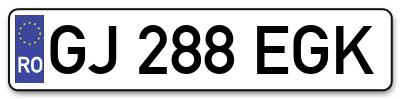 Placuta inmatriculare numar auto  GJ-288-EGK, GJ 288 EGK, GJ288EGK