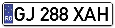 Placuta inmatriculare numar auto  GJ-288-XAH, GJ 288 XAH, GJ288XAH