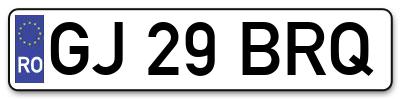 Placuta inmatriculare numar auto  GJ-29-BRQ, GJ 29 BRQ, GJ29BRQ