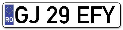 Placuta inmatriculare numar auto  GJ-29-EFY, GJ 29 EFY, GJ29EFY