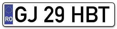 Placuta inmatriculare numar auto  GJ-29-HBT, GJ 29 HBT, GJ29HBT