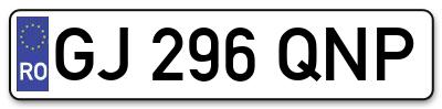 Placuta inmatriculare numar auto  GJ-296-QNP, GJ 296 QNP, GJ296QNP