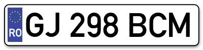 Placuta inmatriculare numar auto  GJ-298-BCM, GJ 298 BCM, GJ298BCM