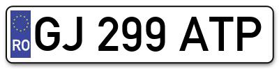 Placuta inmatriculare numar auto  GJ-299-ATP, GJ 299 ATP, GJ299ATP