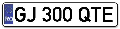 Placuta inmatriculare numar auto  GJ-300-QTE, GJ 300 QTE, GJ300QTE