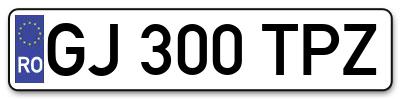 Placuta inmatriculare numar auto  GJ-300-TPZ, GJ 300 TPZ, GJ300TPZ