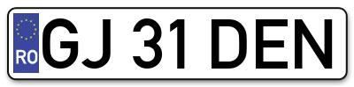 Placuta inmatriculare numar auto  GJ-31-DEN, GJ 31 DEN, GJ31DEN