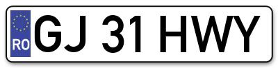 Placuta inmatriculare numar auto  GJ-31-HWY, GJ 31 HWY, GJ31HWY