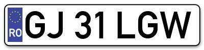 Placuta inmatriculare numar auto  GJ-31-LGW, GJ 31 LGW, GJ31LGW