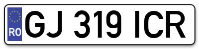 Placuta inmatriculare numar auto  GJ-319-ICR, GJ 319 ICR, GJ319ICR