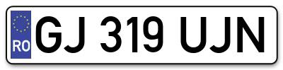Placuta inmatriculare numar auto  GJ-319-UJN, GJ 319 UJN, GJ319UJN