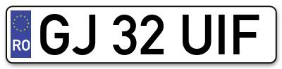 Placuta inmatriculare numar auto  GJ-32-UIF, GJ 32 UIF, GJ32UIF