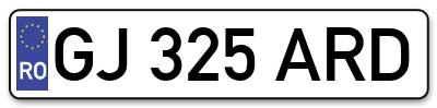Placuta inmatriculare numar auto  GJ-325-ARD, GJ 325 ARD, GJ325ARD