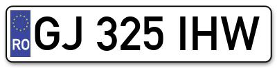 Placuta inmatriculare numar auto  GJ-325-IHW, GJ 325 IHW, GJ325IHW