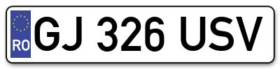 Placuta inmatriculare numar auto  GJ-326-USV, GJ 326 USV, GJ326USV
