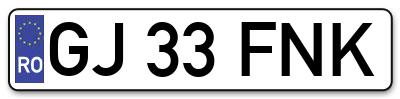 Placuta inmatriculare numar auto  GJ-33-FNK, GJ 33 FNK, GJ33FNK