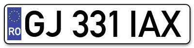 Placuta inmatriculare numar auto  GJ-331-IAX, GJ 331 IAX, GJ331IAX